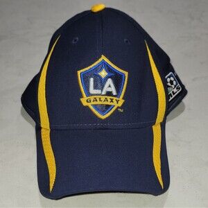 LA GALAXY Vintage adidas FlexFit Hat Size L / XL Navy Blue Los Angeles MLS NWOT